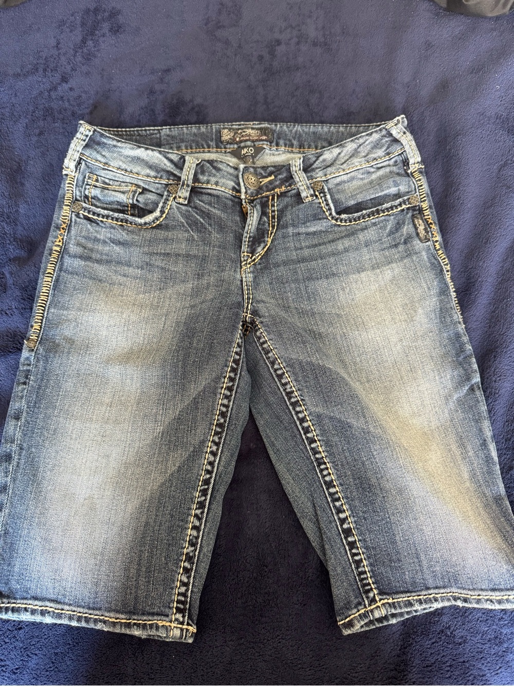 Aiko Women’s Light Blue Washed Denim Bermuda Shorts
